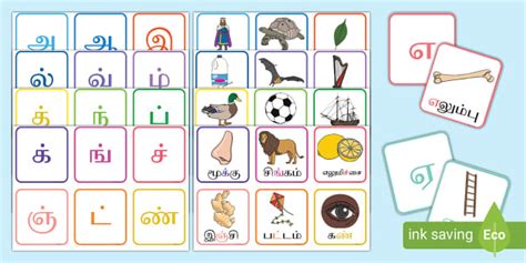 Tamil Alphabets - Vowels and Consonants Flashcards - Twinkl