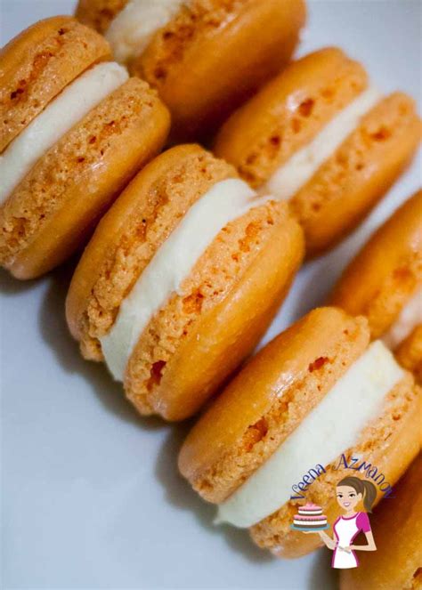 Orange French Macarons Are A Delicacy Of Their Own Often Filled With