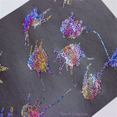 starry night glitter art  kids fun  day