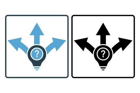 uncertainty icon. light bulb with question mark and arrow. icon related ...