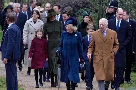 King and Royals greet fans at Sandringham after Christmas Day service ...