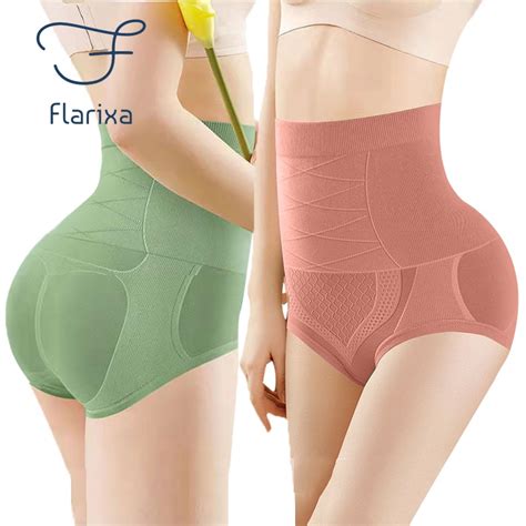 Flarixa High Waist Seamless Women S Flat Belly Panties Hip Lift Briefs