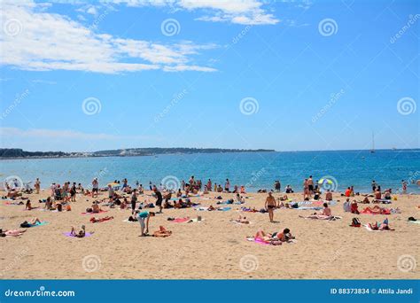 Beach Cannes France Editorial Stock Image Image Of Happy 88373834