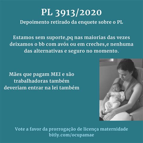 Política e Maternidade Prorrogação da Licença Maternidade PL 3913 2020