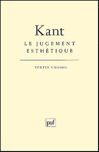 Le jugement esthétique de Emmanuel Kant Livre Decitre