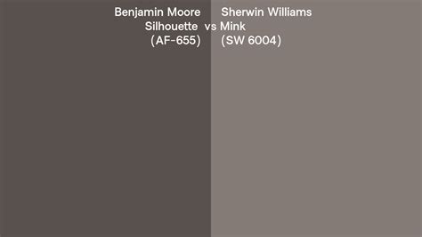 Benjamin Moore Silhouette AF 655 Vs Sherwin Williams Mink SW 6004