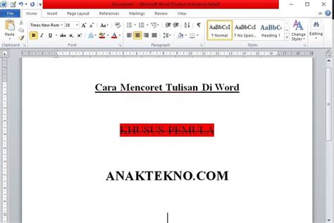 Cara Mencoret Tulisan Di Microsoft Word Menggunakan Strikethrough