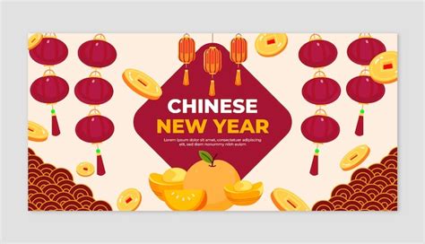 Free Vector | Flat chinese new year banner template