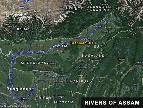 River Map Of Assam