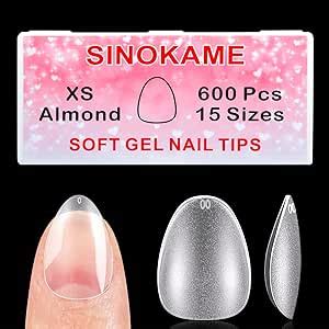 Extra Short Almond Nail Tips Sinokame No File Gel Nail Tips With Tip