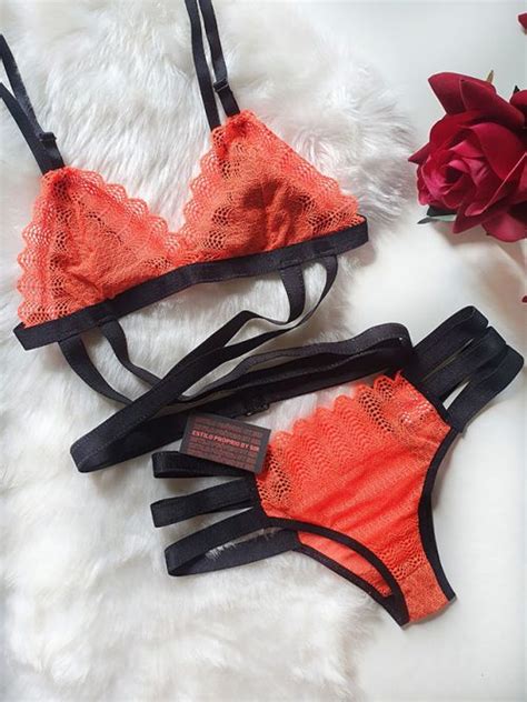 Conjunto Neon Lingerie Neon Laranja
