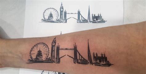 London Skyline Outline Tattoo