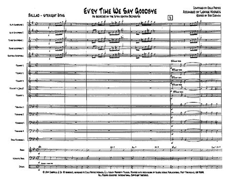 Every Time We Say Goodbye by Cole Porter/arr. Len | J.W. Pepper Sheet Music