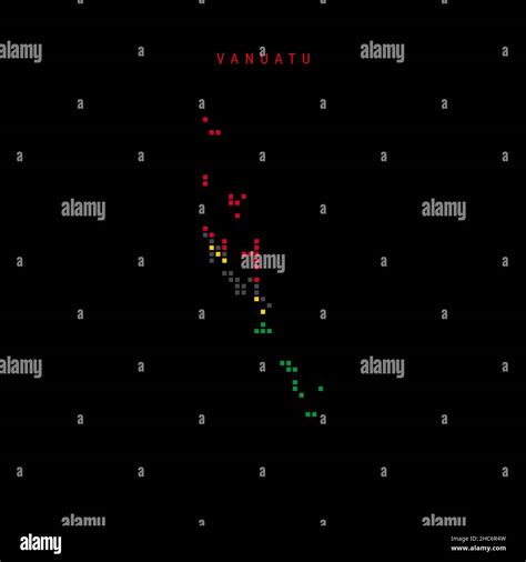 Square Dots Pattern Map Of Vanuatu Vanuatuan Dotted Pixel Map With