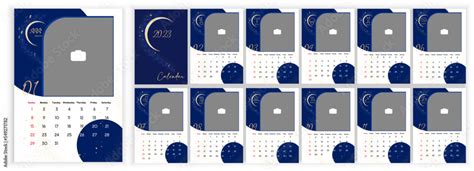 Astrology Wall Monthly Calendar 2023. Vertical photo calendar Layout ...