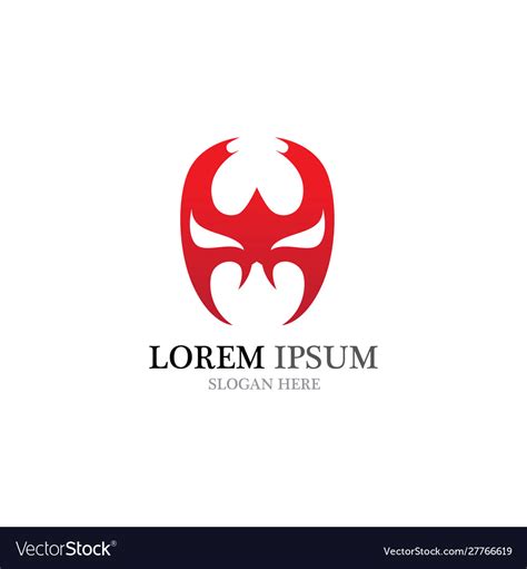 Devil mask logo and symbol Royalty Free Vector Image