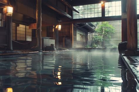 Premium Photo Japanese Hot Spring Bath Tradaitonal Style Architecture Ryokan