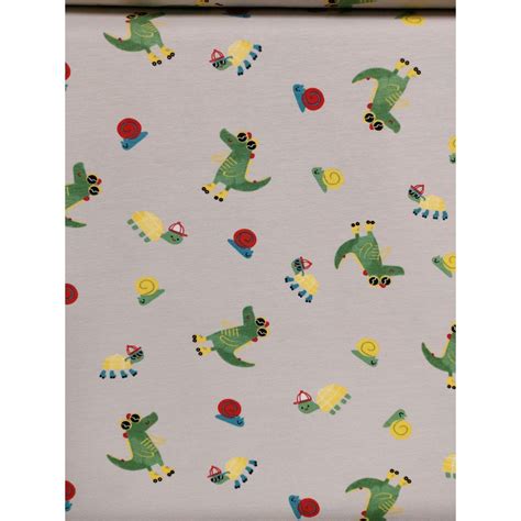 Tissu Jersey De Coton Enfant Imprim Crocodile Vendu Au M Tre En Ligne