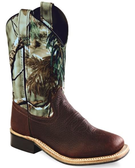 Old West Boys Camo Western Boots Square Toe Boot Barn