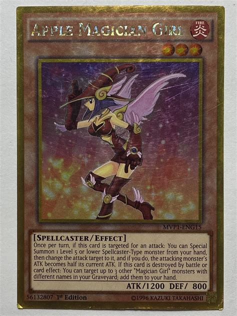 Yugioh Apple Magician Girl Mvp1 Eng15 Gold Rare 1st Edition Ebay