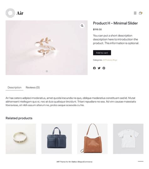 Product Page Layout – Store