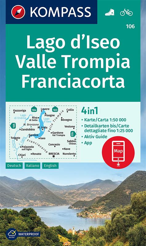 Carte de randonnée n° 106 - Lac d'Iseo, Val Trompia & Franciacorta (It