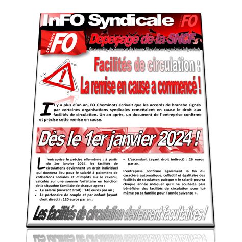 Tract Fédéral Facilités des circulation FO CHEMINOTS