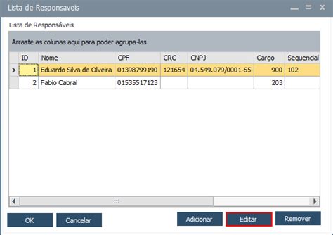 Cadastro de Responsável TaxOne NFe 3 76 6