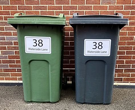 Extra Large Rectangle Shape Wheelie Bin Number Stickers 280mm X 180mm