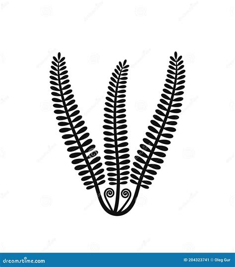 Fern Logo Isolated Fern On White Background Stock Vector