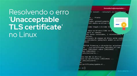 Resolvendo O Erro Unacceptable Tls Certificate No Linux