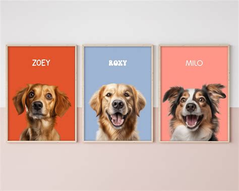 Custom Pet Portraits Using Pet Photo Personalized Digital Dog Portraits