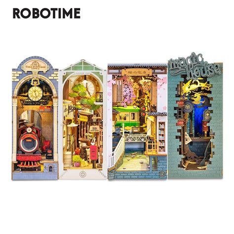 Robotime Rolife Four Kinds Diy Book Nook Stories In Books Series Wooden