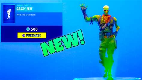 New Crazy Feet Dance Emote New Item Shop Fortnite Battle Royale Youtube