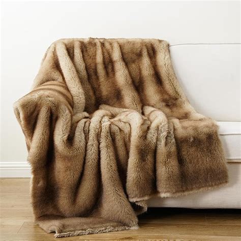 BATTILO HOME Luxury Faux Fur Throw Blanket Thick Warm Decorative Throw