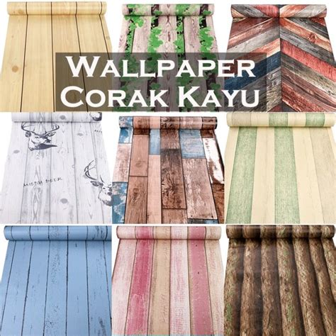 Wallpaper Wood Design Cm X M Kertas Dinding Murah Lazada