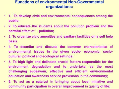 PPT Non Governmental Organization And Their Environmental Management