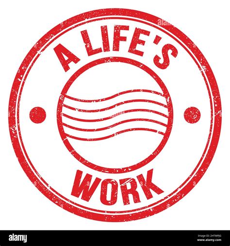 lifes work text written  red  postal stamp sign stock photo