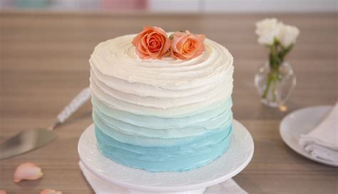 White Ombre Cake Ombre Rosette 4" Mini Cake | HollywoodBakedGoods