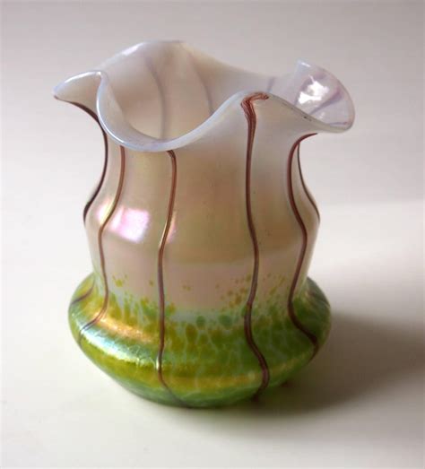 Bohemian Pallme Koenig Green And Ivory Glass Jugendstil Vase Circa 1900 For Sale At 1stdibs