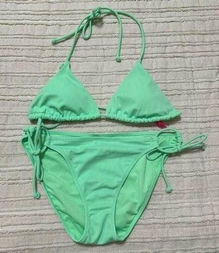 Victoria S Secret Neon Green String Bikini Set 15 From Emily