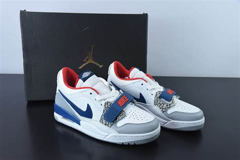 乔丹air Jordan Legacy 312 Low白雾灰宝蓝红爆裂纹低帮休闲篮球鞋纯原版本 货号：cd7069 104 莆田纯原鞋社区