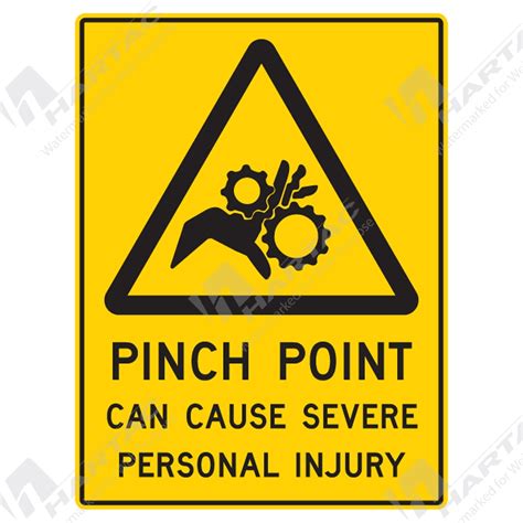 Warning Signs & Stickers - Warning Sign Pinch Point Can Cause Severe Personal Injury - Company ...