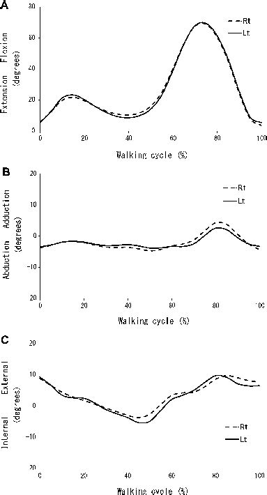 The Average Knee Kinematics Pattern Of The Right And Left Legs During A