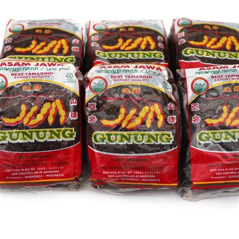 Jual Asam Jawa Tanpa Biji Cap Gunung 500 Gr Asam Daging 500g Shopee