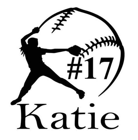 Softball Decal Softball Monogram Decal Personalized Cup Decals