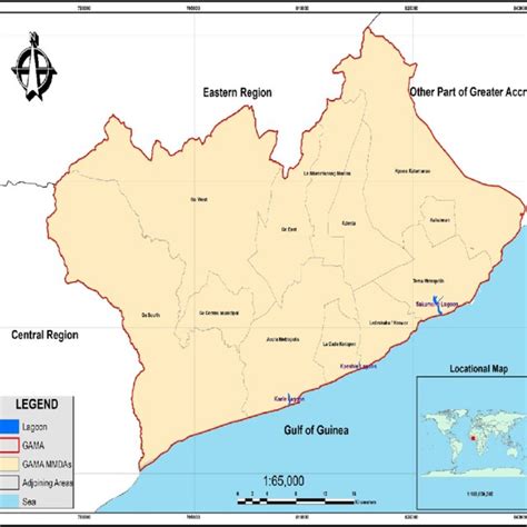 Map Showing An Overlay Of Wetlands In The Greater Accra Metropolitan Download Scientific