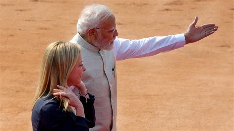 India Italy75 — Italian Pm Meloni Meets Modi And Ministers On India Visit