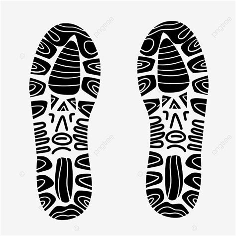 Shoe Print Clipart Black And White