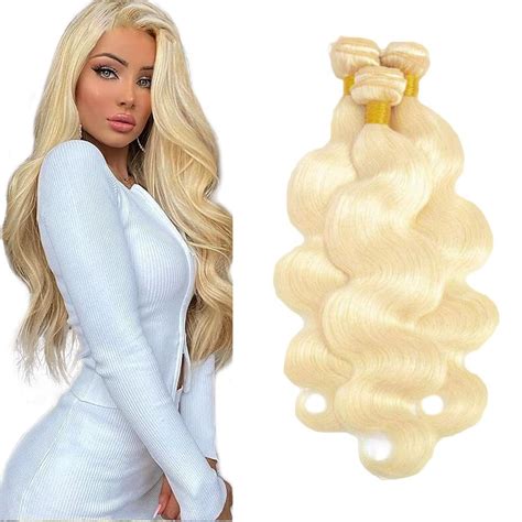 Amazon Honey Blonde Bundles 613 Body Wave Human Hair Bundles Color Hair Blonde Body Human